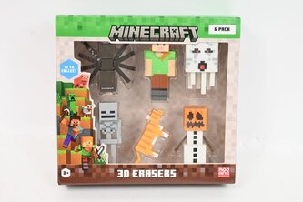 MINECRAFT 3D Erasers 6pack Box B 14270