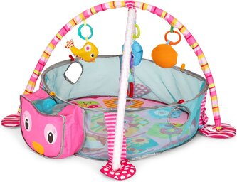 ECOTOYS Interaktivní vzdělávací podložka a bazén s míčky Sova