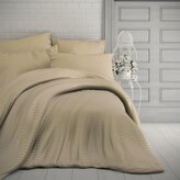 Saténové prodloužené povlečení s proužkem 140x220, 70x90cm CAPPUCCINO