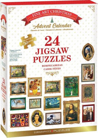 EUROGRAPHICS Puzzle Adventní kalendář: Fine Art Vánoce 24x50 dílků EUROGRAPHICS Puzzle Adventní kalendář: Fine Art Vánoce 24x50 dílků