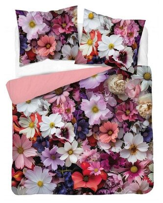 DETEXPOL Francouzské povlečení 3D Letní květy broskvová micro Polyester - mikrovlákno, 220/200, 2x70/80 cm