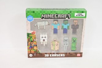 MINECRAFT 3D Erasers 8pack Box A 10944
