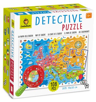 Ludattica - Detektivní puzzle s lupou, Mapa Evropy