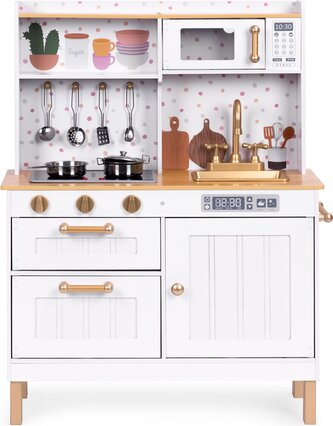 ECOTOYS Dřevěná kuchyňka bílá