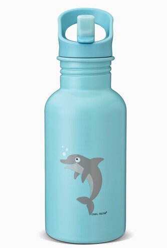 Carl Oscar - STEELish nerezová láhev - modrá/delfín