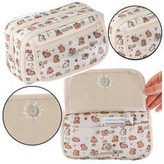 Piórnik przybornik kapibary biały 21cm