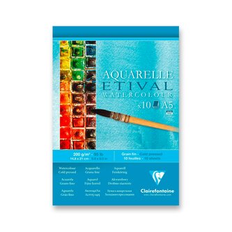 Akvarelový blok Clairefontaine Etival Cold Pressed - A5, 10 listů, 200 g