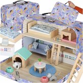 Domeček v kufříku - hotel pro mazlíčky s nábytkem a figurkami, Fialová