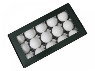 Sada vánočních skleněných baněk 4 cm, bílý opál, 15 ks Sada vánočních skleněných baněk 4 cm, bílý opál, 15 ks