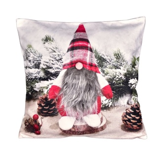 Vánoční 3D návlek, Trpaslík s károvanou kostičkou, 40 x 40 cm