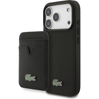 Lacoste Iconic Petit Pique MagSafe kryt + peněženka iPhone 17 Pro černý