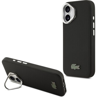 Lacoste Iconic Petit Pique Camera Stand MagSafe kryt iPhone 17 černý