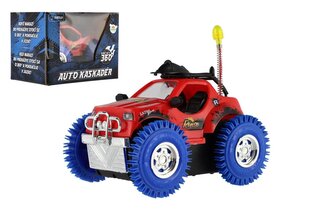 Auto kaskadérské plast 9x9cm na baterie se světlem, zvukem v krabičce 14x10cm