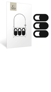 Kryt na webkameru pro notebook Tech-Protect Cam Fit+, 3 ks, černý