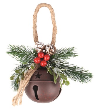 Rolnička kovová hnědá s dekorem na zavěšení 15 x 20 x 8 cm