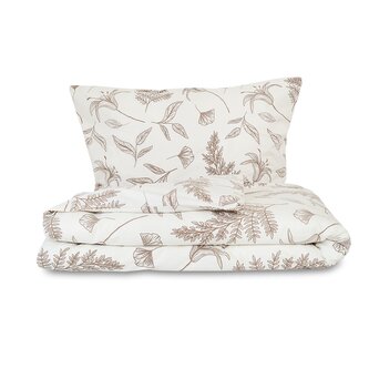 Prodloužené ložní flanelové povlečení 140x220, 70x90cm LILIE béžová