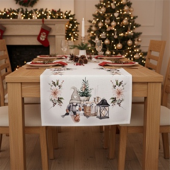 Forbyt Vánoční ubrus Skřítek s lucernou CYH6060C 40x140 cm