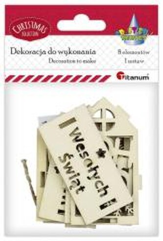 Zawieszka drewniana 3D domek ażurowy 69x56x85mm Zawieszka drewniana 3D domek ażurowy 69x56x85mm