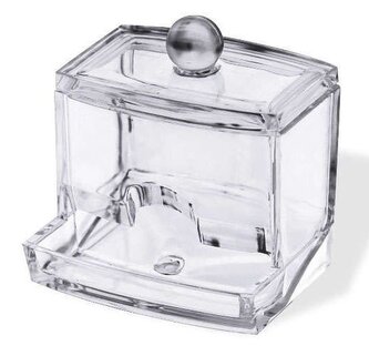 Dávkovač na vatové tyčinky s víkem Compactor – čirý plast Dávkovač na vatové tyčinky s víkem Compactor – čirý plast