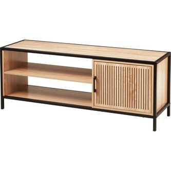 H & S COLLECTION TV stolek skříňka s policemi 116x33x45 cm černá/dřevo KO-NB1510600