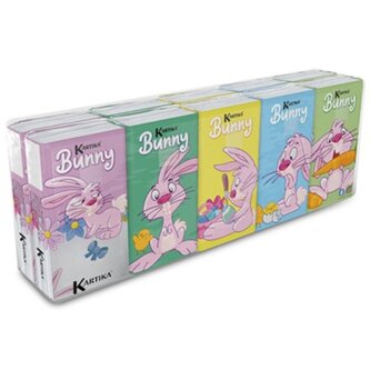 Kapesníky s potiskem Bunny 3 vrstvé, folie 10 ks