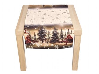 Forbyt Vánoční ubrus Zasněžená krajina CYH6019R 40x140 cm