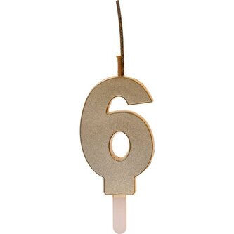 Zlatá svíčka s prskavkou číslo 6 - Dekora