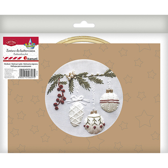 Zestaw do haftowania Gałązka jodły z bombkami TITANUM CRAFT-FUN SERIES