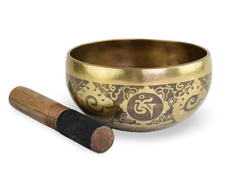 Tibetská mísa s paličkou zdobená č. 101 - 641 g - tón Dis