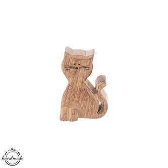 Kočka dřevo MANGO MICKA v. 10 cm