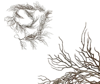 Postříbřená větvička/ girlanda 160 cm