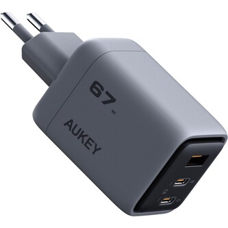 AUKEY PA-C3 Comet Mix 3 PD GaN nabíječka (67W) šedá