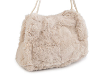 Kožešinová kabelka 28x19 cm - 1 ks - 1 béžová světlá