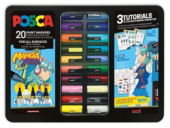 Posca sada popisovačů PC-1M/PC-3M/PC-5M - MANGA HERO (20 ks)