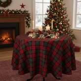 Vánoční ubrus na stůl | TARTAN | kostkovaný kulatý | 140 cm | XM22 832845