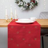 Vánoční ubrus - běhoun na stůl | STELLE | zlaté sněhové vločky | 40x160 cm | XM22 944714