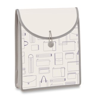 Aktovka Foldermate Vintage, A4, vrchní plnění - šedá