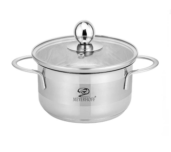 Hrnec nerez ¤18cm 2,2L MEYERHOFF MH-1311F skleněná poklice Hrnec nerez ¤18cm 2,2L MEYERHOFF MH-1311F skleněná poklice