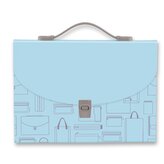 Aktovka Foldermate Vintage, A4, 7 kapes - modrá