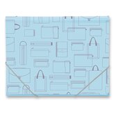 Tříchlopňové desky s gumou Foldermate Vintage A4 - modrá