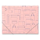 Tříchlopňové desky s gumou Foldermate Vintage A4 - růžová