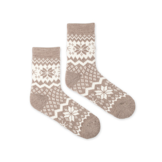 Dětské vlněné ponožky Vlnáč Sněhová vločka béžové Béžové M (27-30)