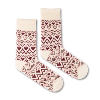 Vlněné ponožky Vlnáč Srdíčka bílý Bílé M (39-42)