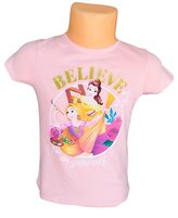 Dívčí tričko PRINCEZNY believe krátký rukáv růžové, růžová světlá, velikost: 104
