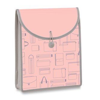 Aktovka Foldermate Vintage, A4, vrchní plnění - růžová