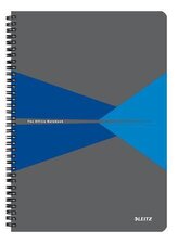 Blok "Office", šedo-modrý, drátěná kroužková vazba, A4, čtverečkovaný, 90 listů, laminovaný povrch,