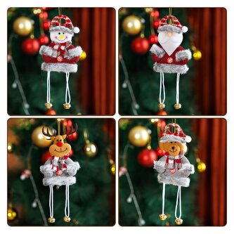 Vánoční závěsné ozdoby s rolničkami ALFREDO I. 4 kusy 21,5x9,7 cm Mybesthome