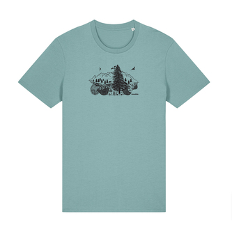 Tričko Lesní krajina modrozelené Tyrkysové M