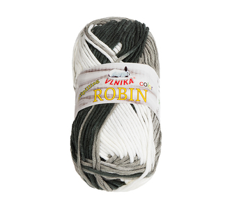 Příze ROBIN COLOR - bílá,šedá,Černá - 100g / 150 m Příze ROBIN COLOR - bílá,šedá,Černá - 100g / 150 m