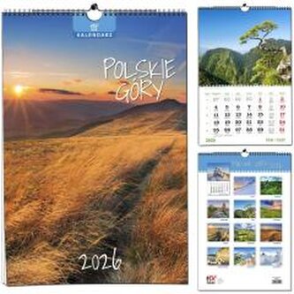 Kalendarz 2026 B3 13 planszowy Polskie Góry
